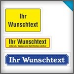 Schilder mit Wunschtext