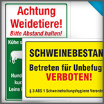 Landwirtschaftsschilder