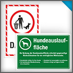 Hundeverbots- und Gebotsschilder