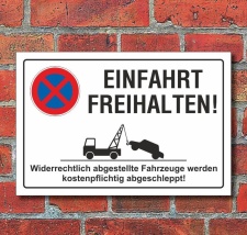 Schild Parkverbot, Halteverbot, Einfahrt freihalten, 3 mm...