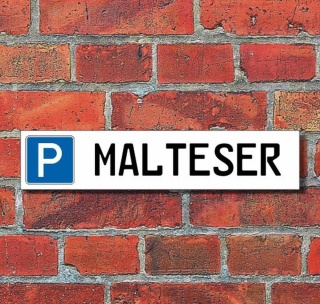 Schild Parkplatz "Malteser" - 3 mm Alu-Verbund - 52 x 11 cm