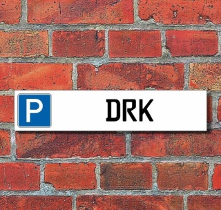 Schild Parkplatz "DRK" - 3 mm Alu-Verbund - 52 x 11 cm