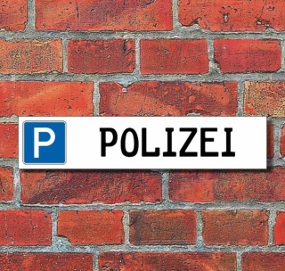 Schild Parkplatz "Polizei" - 3 mm Alu-Verbund - 52 x 11 cm
