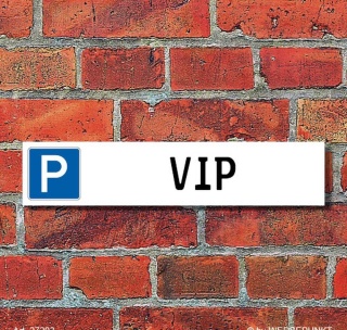 Schild Parkplatz "VIP" - 3 mm Alu-Verbund - 52 x 11 cm