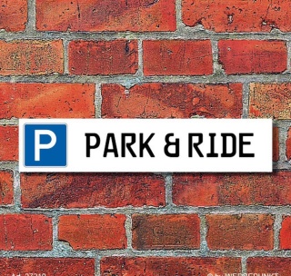 Schild Parkplatz "Park & Ride" - 3 mm Alu-Verbund - 52 x 11 cm