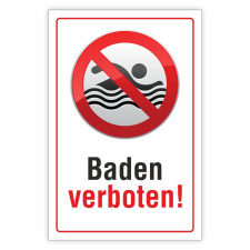 Schild Baden verboten, 3 mm Alu-Verbund