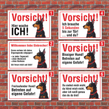 Vorsicht "Hier wache ich", Dobermann, Hund,...