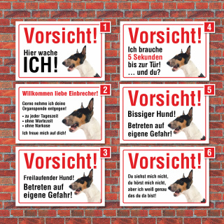 Vorsicht "Hier wache ich", Pitbull, Hund, Schild, Hinweis, 3 mm Alu-Verbund