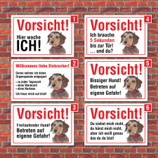 Vorsicht "Hier wache ich", Dackel, Hund,...