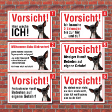 Vorsicht "Hier wache ich", Chihuahua, Hund,...