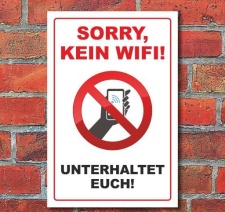 Schild "Kein WiFi", 3 mm Alu-Verbund Motiv 1...
