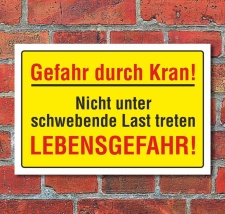 Schild Gefahr durch Kran, 3 mm Alu-Verbund