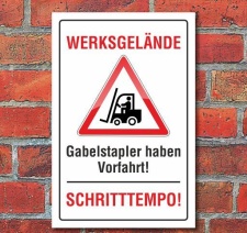 Schild Werksgelände, 3 mm Alu-Verbund Motiv 1 450 x...