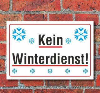 Schild Kein Winterdienst, 3 mm Alu-Verbund Motiv 2 300 x 200 mm