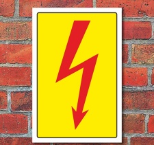 Schild Elektro Pfeil, Hochspannung, Strom 3 mm Alu-Verbund