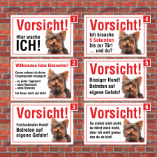 Vorsicht "Hier wache ich", Yorkshire Terrier,...