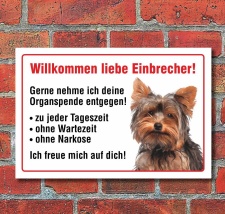 Vorsicht "Willkommen", Yorkshire Terrier, Hund,...