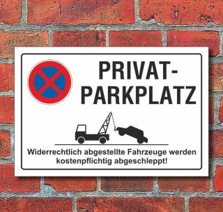 Schild Parkverbot, Halteverbot, Privatparkplatz, 3 mm Alu-Verbund - 450 x 300 mm