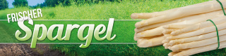 Werbebanner, Spargel, Plane "Frischer Spargel" mit Ösen, 2000 x 500 mm