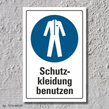 Schild "Schutzkleidung benutzen", DIN ISO 7010,...