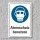 Schild "Atemschutz benutzen", DIN ISO 7010, 3 mm Alu-Verbund  450 x 300 mm