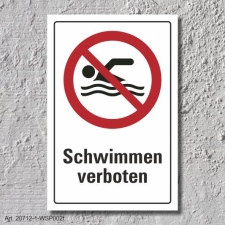Verbotsschild "Schwimmen verboten", DIN ISO...