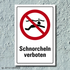 Verbotsschild "Schnorcheln verboten", DIN ISO...