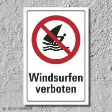 Verbotsschild "Windsurfen verboten", DIN ISO...