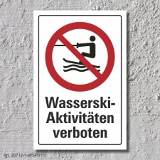 Verbotsschild "Wasserskiaktivitäten...