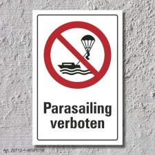 Verbotsschild "Parasailing verboten", DIN ISO...