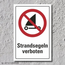 Verbotsschild "Strandsegeln verboten", DIN ISO...