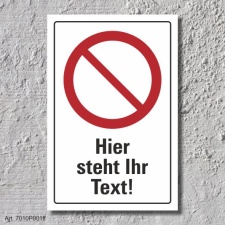 Verbotsschild "Ihr Text", DIN ISO 7010, 3 mm...