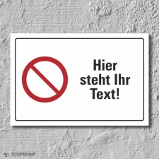 Verbotsschild "Ihr Text", DIN ISO 7010, 3 mm...