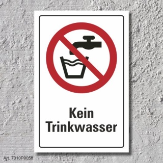 Verbotsschild "Kein Trinkwasser", DIN ISO 7010, 3 mm Alu-Verbund  300 x 200 mm