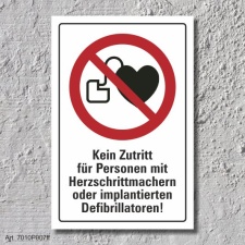 Verbotsschild "Herzschrittmacher verboten", DIN...
