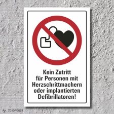 Verbotsschild "Herzschrittmacher verboten", DIN...