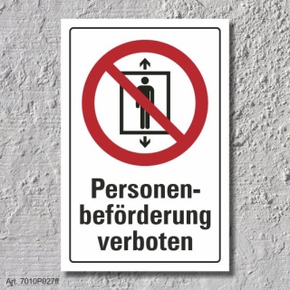 Verbotsschild "Personenbeförderung verboten", DIN ISO 7010, 3 mm Alu-Verbund