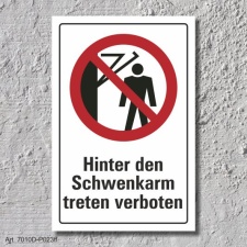 Verbotsschild "Schwenkarm", DIN ISO 7010, 3 mm...