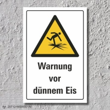 Warnschild "Warnung vor dünnem Eis", DIN...
