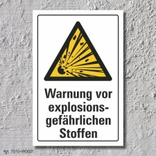 Warnschild "Explosionsgefährliche Stoffe",...