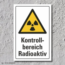 Warnschild "Kontrollbereich radioaktiv", DIN...