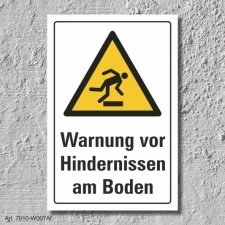 Warnschild "Hindernisse am Boden", DIN ISO...