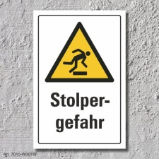 Warnschild "Stolpergefahr", DIN ISO 7010, 3 mm...