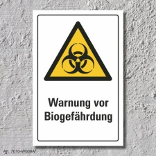 Warnschild "Biogefährdung", DIN ISO 7010,...