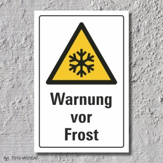 Warnschild "Warnung vor Frost", DIN ISO 7010, 3 mm Alu-Verbund