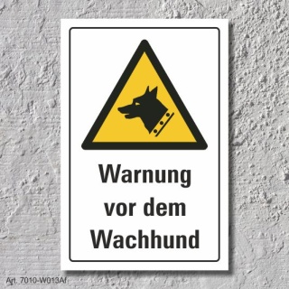 Warnschild "Wachhund", DIN ISO 7010, 3 mm Alu-Verbund