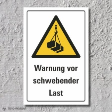 Warnschild "Schwebende Last", DIN ISO 7010, 3...