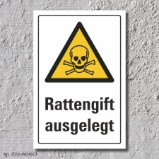 Warnschild "Rattengift ausgelegt", DIN ISO...