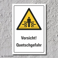 Warnschild "Vorsicht! Quetschgefahr", DIN ISO...