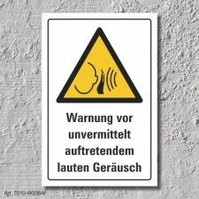 Warnschild "Unvermittelt laute Geräusche",...